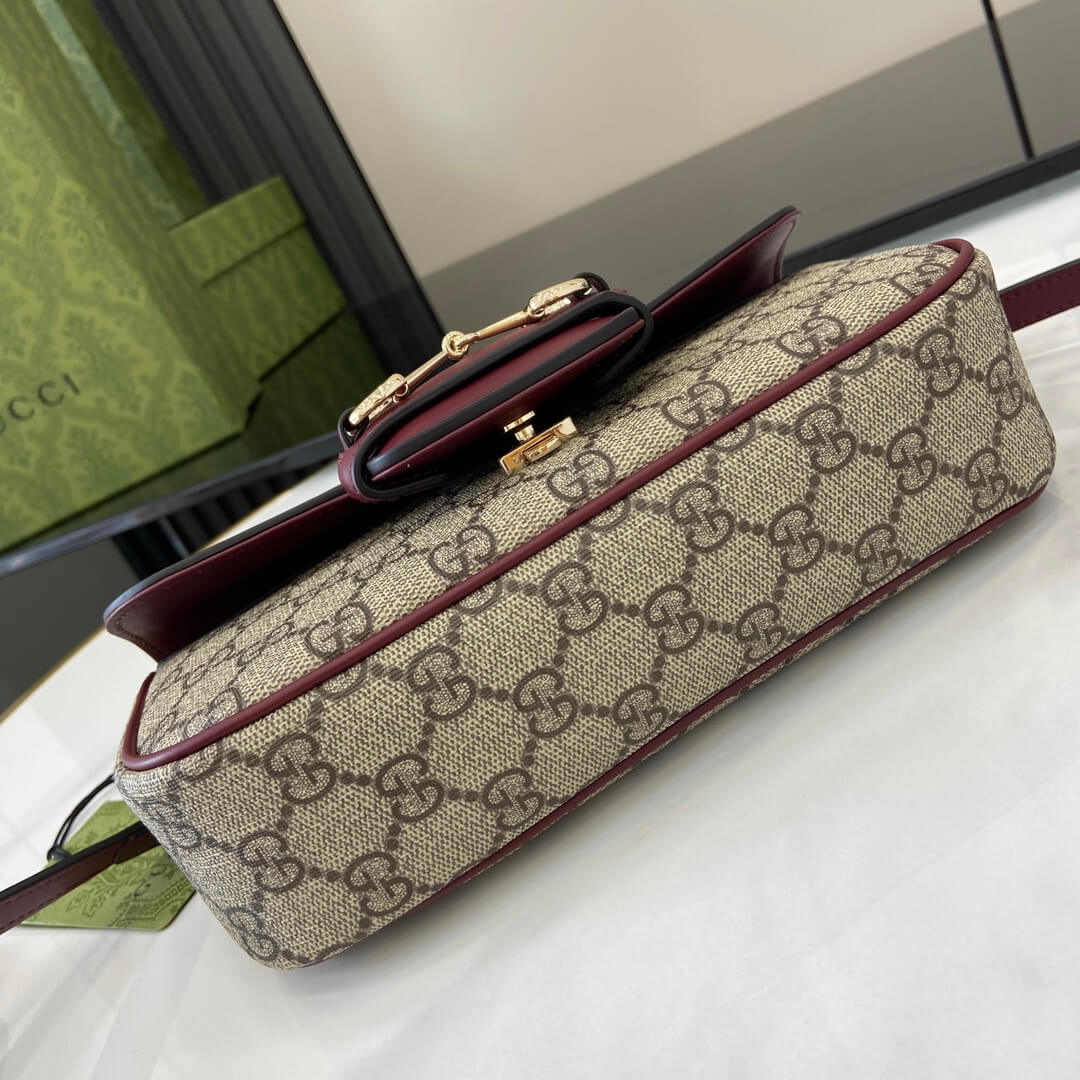Dark Brown Gucci Horsebit 1955 Soft small top handle bag - Image 5