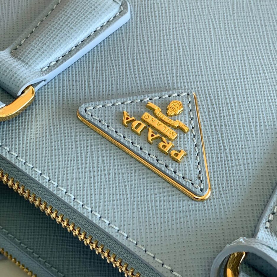 Light Blue Prada Galleria Saffiano leather mini-bag - Image 6