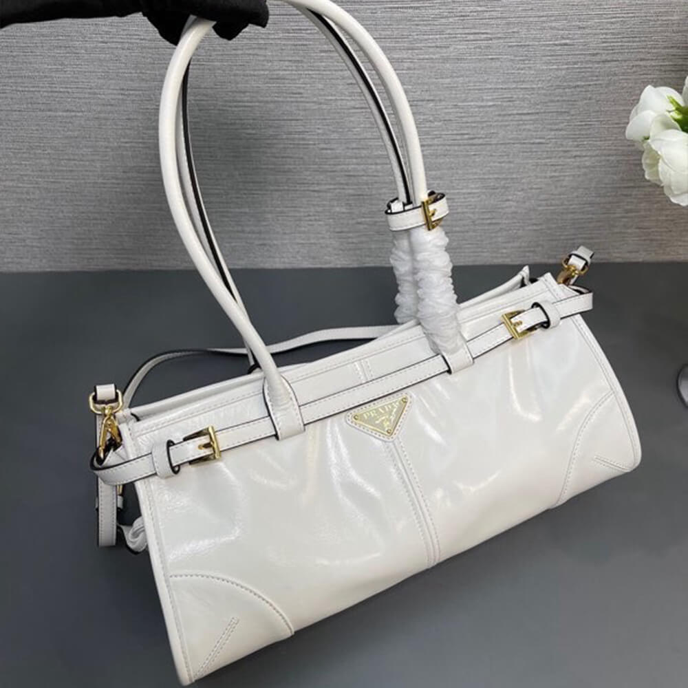 White Prada Medium leather handbag (high-end grade) - Image 6