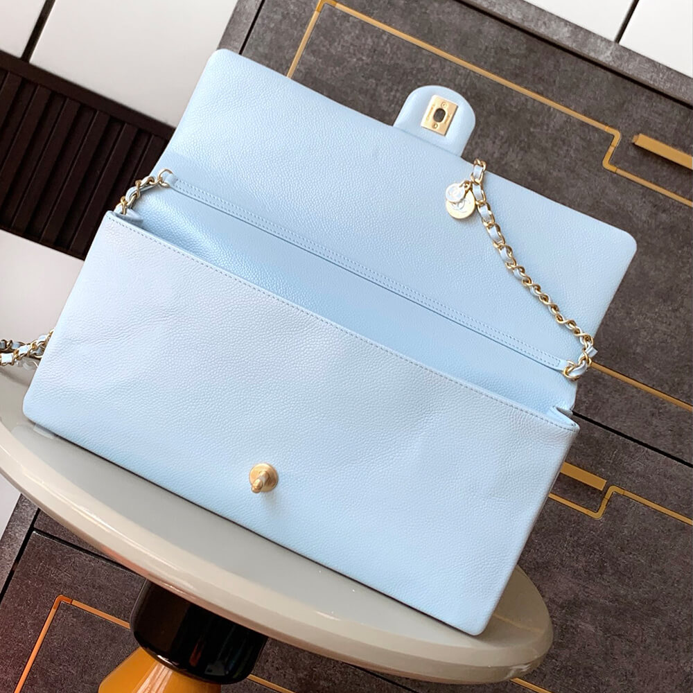 Light Blue CHANEL Long Flap Bag (high-end grade) - Image 6