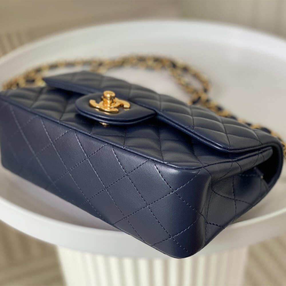 Blue Chanel Mini Flap Bag (high-end grade) - Image 6