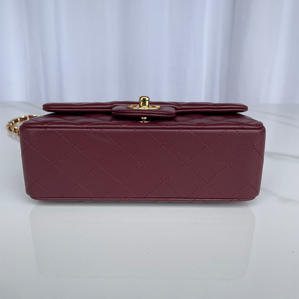 Claret Chanel Mini Flap Bag (high-end grade) - Image 6