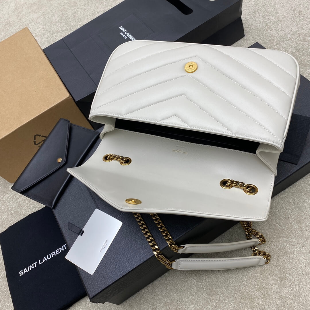 White YSL LOULOU medium in MATELASSE lambskin - Image 6