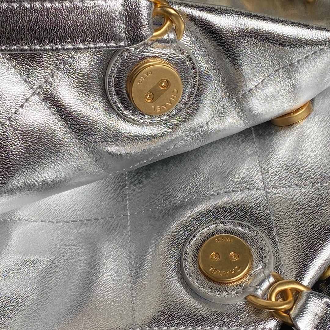 Silver Chanel Shopping Bag (high-end grade) - Image 6