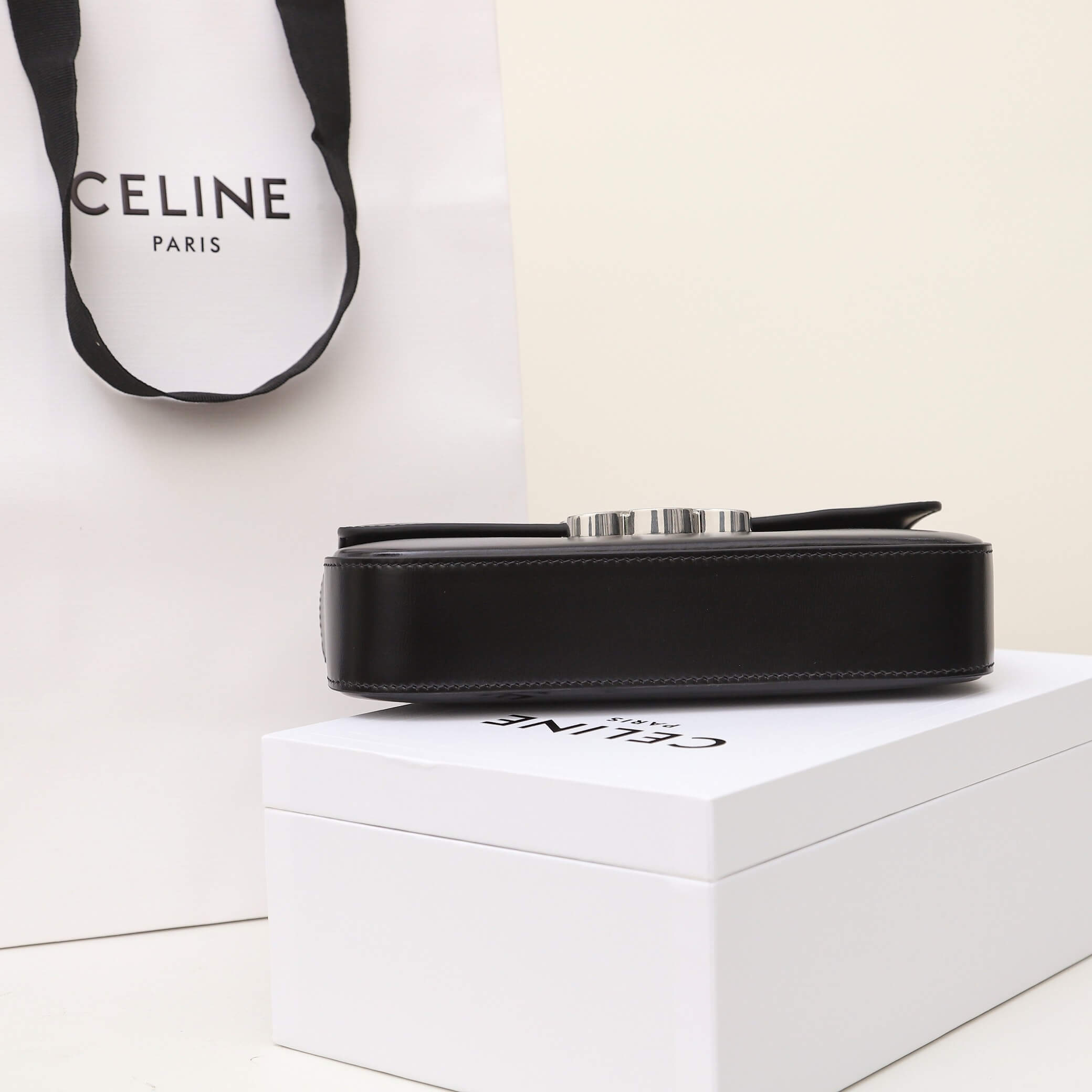 CELINE CLAUDE shiny cowhide leather chain shoulder bag - Image 6