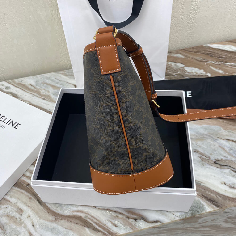 Tan CELINE SMALL BUCKET - Image 6
