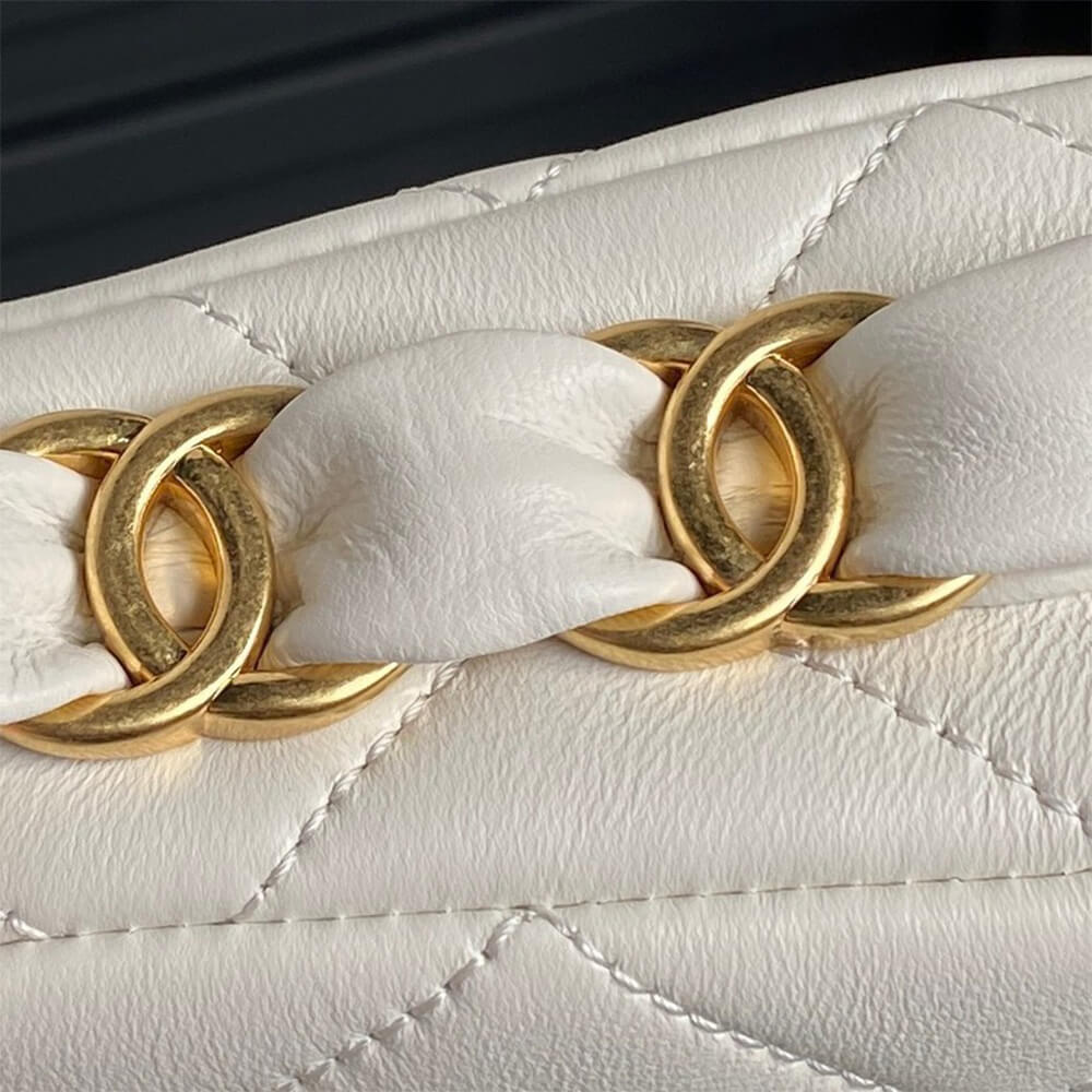 White CHANEL Small Flap Bag (high-end grade) - Image 6