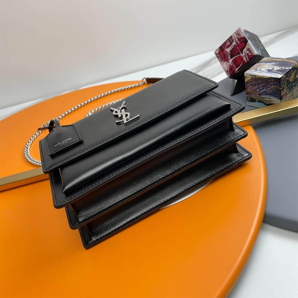 black YSL sunset medium leather shoulder bag - Image 6