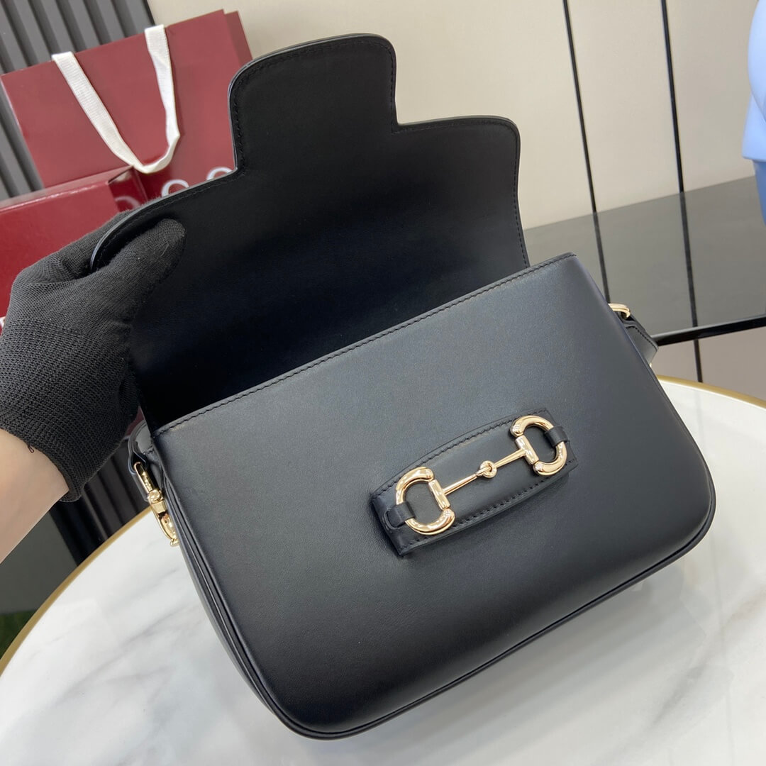 Black Gucci Horsebit 1955 Soft small shoulder bag - Image 6