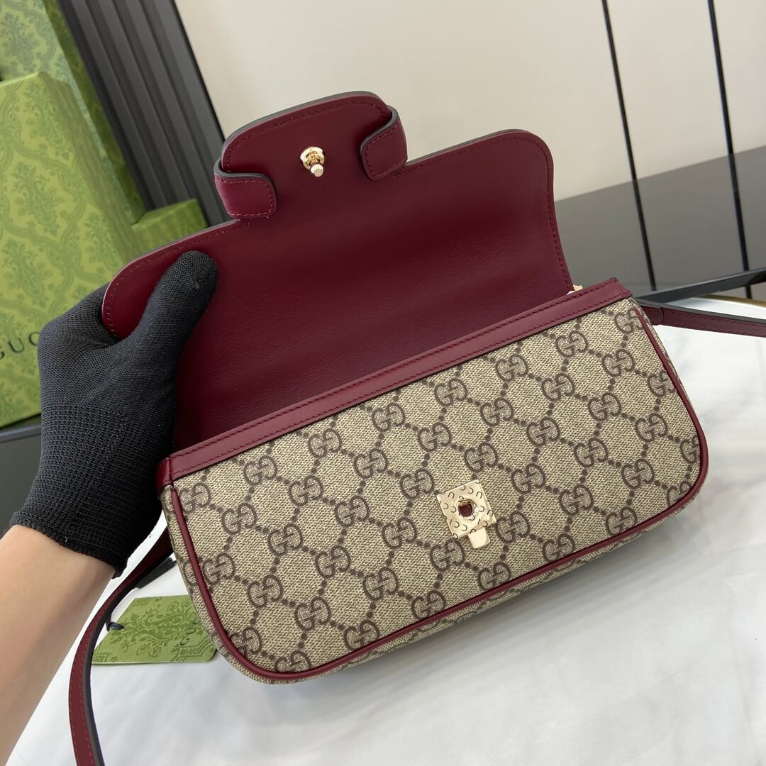 Dark Brown Gucci Horsebit 1955 Soft small top handle bag - Image 6