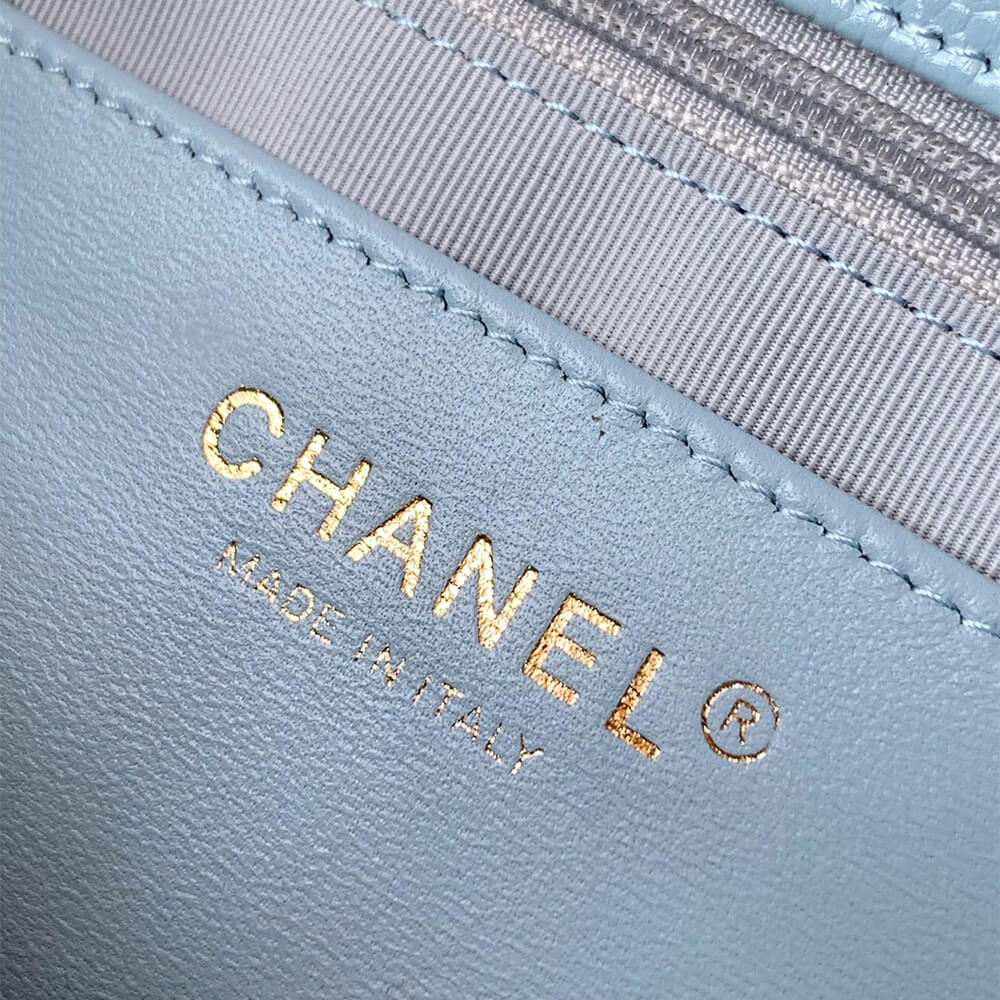 Light Blue CHANEL Long Flap Bag (high-end grade) - Image 7