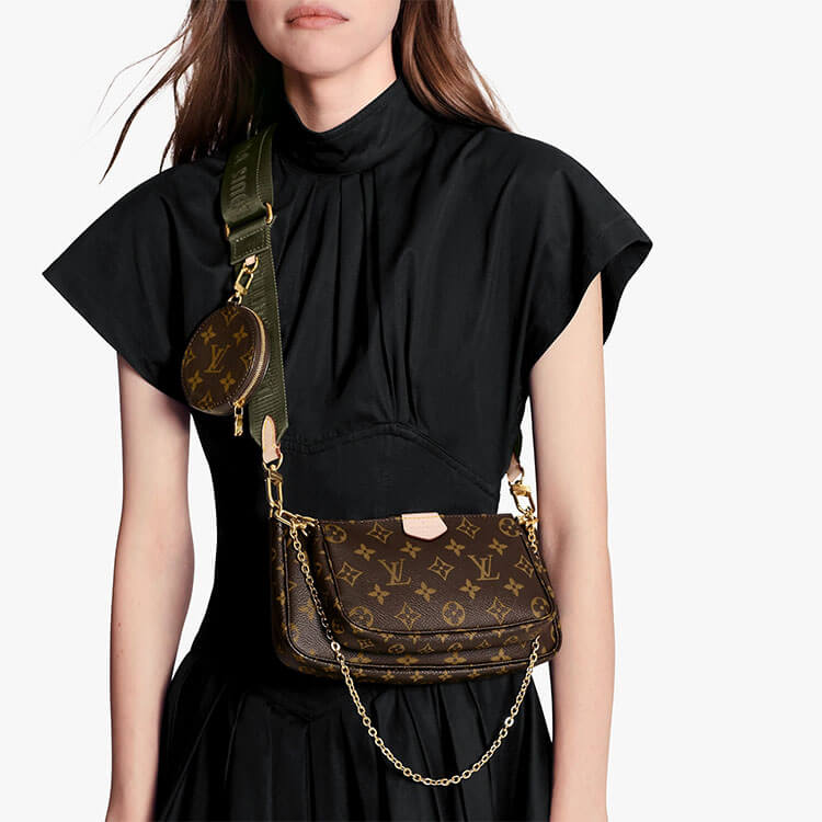 Khaki LV Multi Pochette Accessoires - Image 7