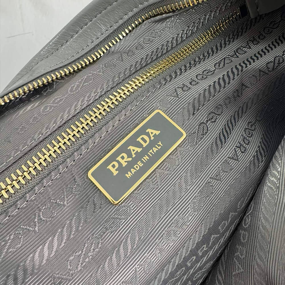 Pewter Prada Large leather handbag (high-end grade) - Image 7
