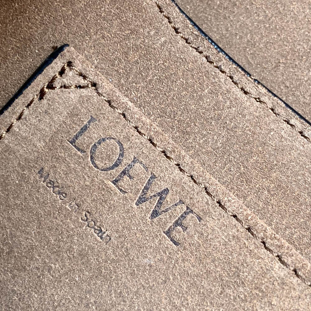 Black Loewe Small Gate bag in soft calfskin and jacquard - Image 7