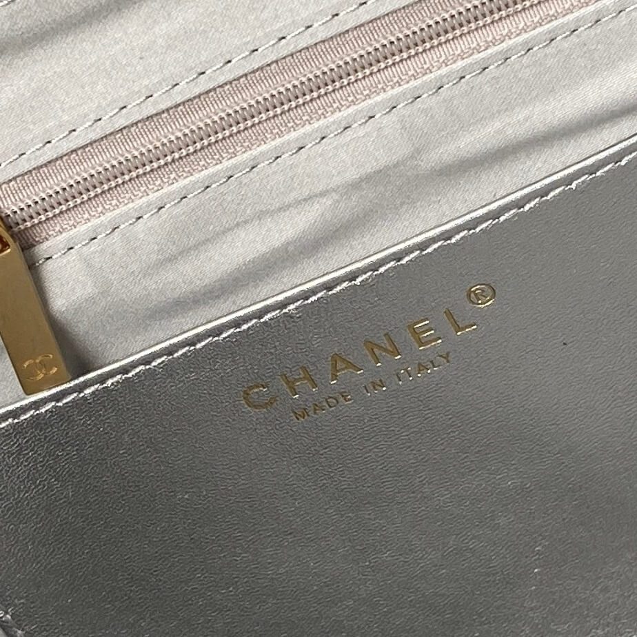 Silver Chanel Shopping Bag (high-end grade) - Image 7