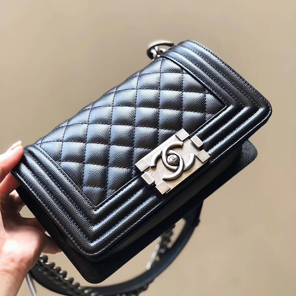 Black SMALL BOY CHANEL HANDBAG - Image 7