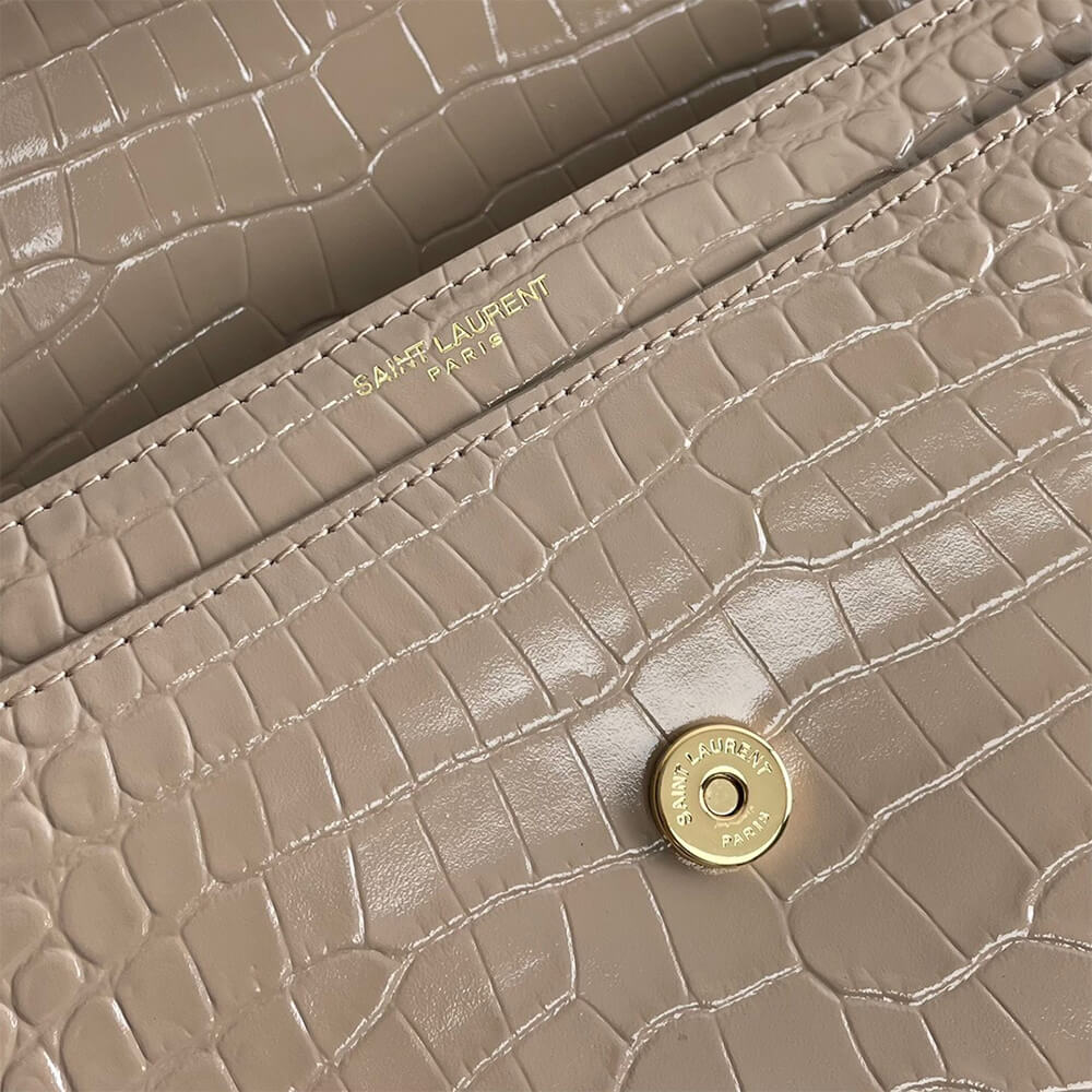dark YSL Crocodile-embossed leather SUNSET Medium - Image 7