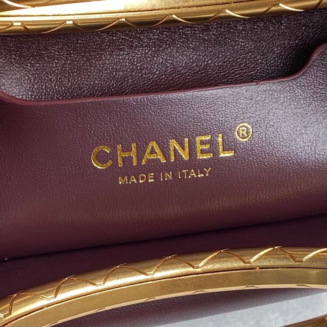 Burgundy Chanel Clutch (high-end grade) - Image 7