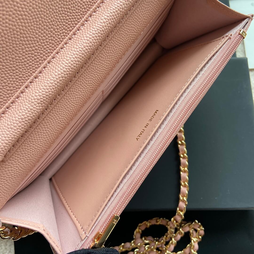 Pink Chanel classic chain wallet (high-end grade) - Image 8