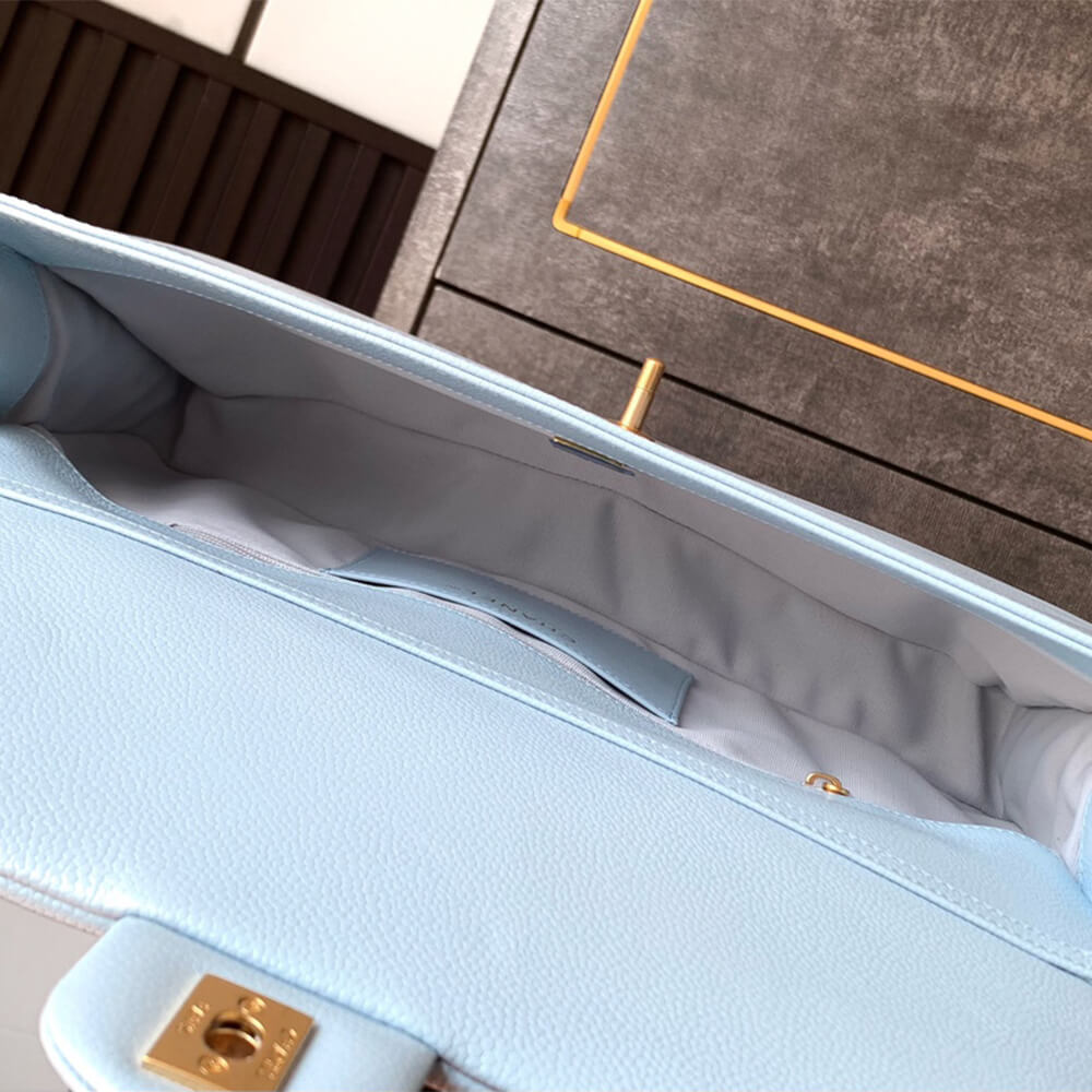 Light Blue CHANEL Long Flap Bag (high-end grade) - Image 8