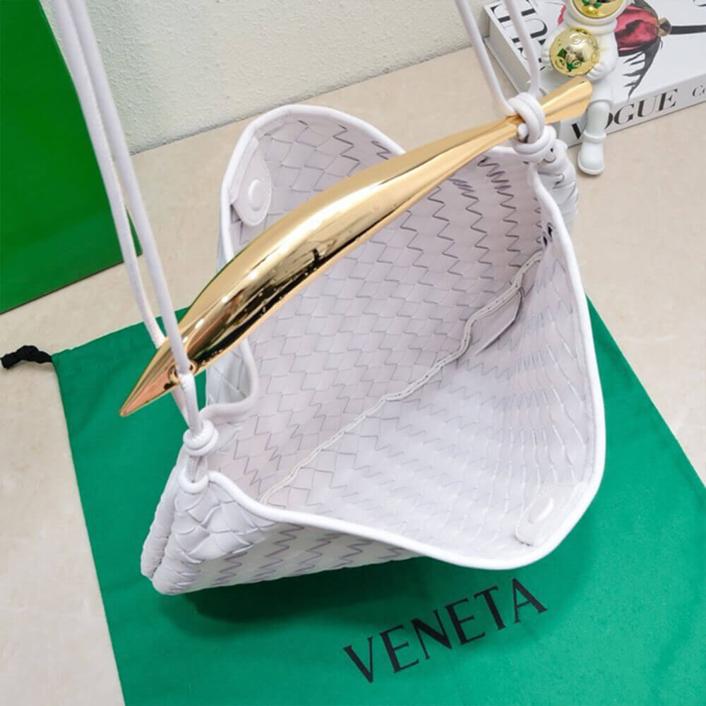 White Bottega Veneta Medium Sardine Handbag - Image 8