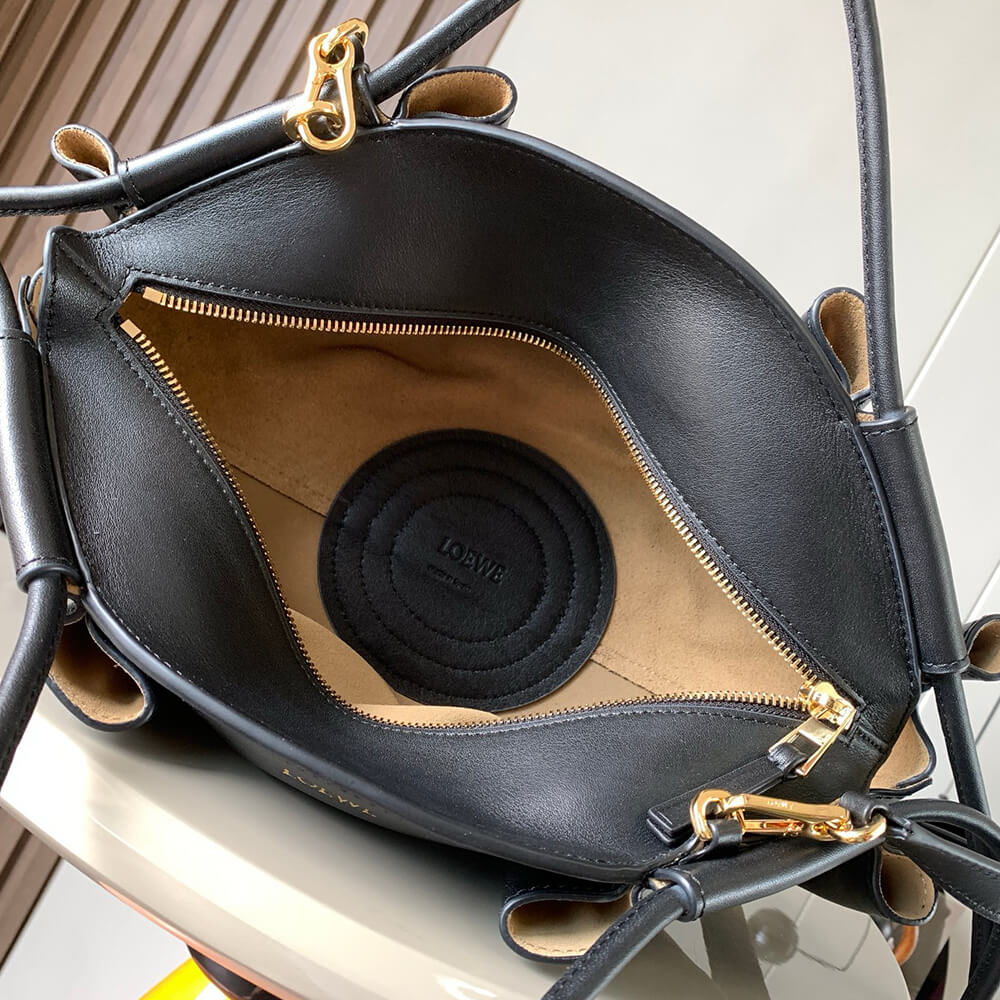 Black Loewe Small Paseo bag in shiny nappa calfskin (high-end grade) - Image 8