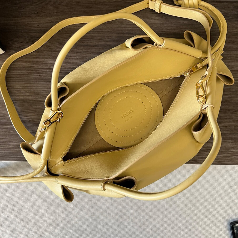 Yellow Loewe Small Paseo bag in shiny nappa calfskin (high-end grade) - Image 8