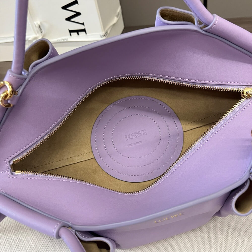 Purple Loewe Small Paseo bag in shiny nappa calfskin (high-end grade) - Image 8