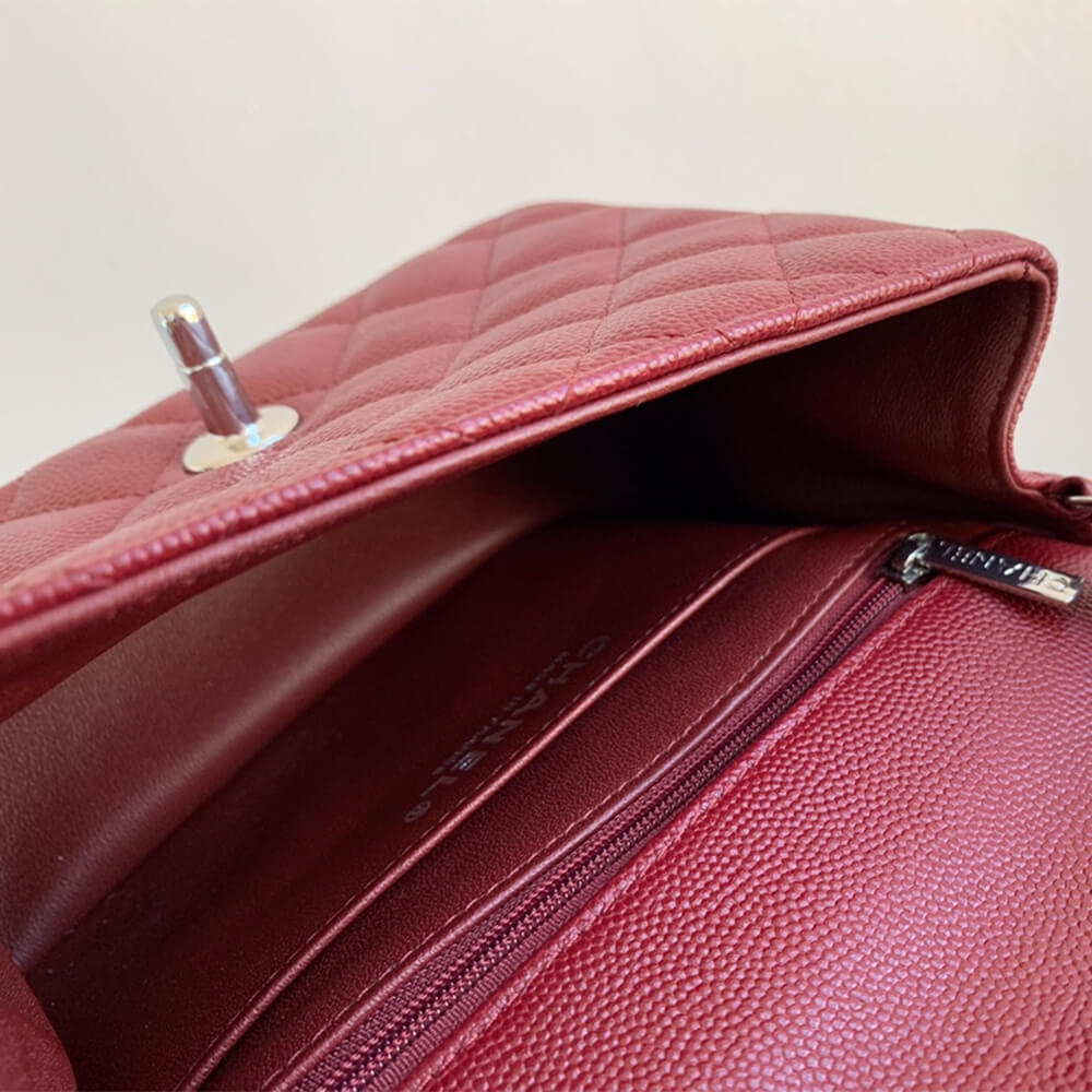 Claret Chanel MINI FLAP BAG (high-end grade) - Image 8