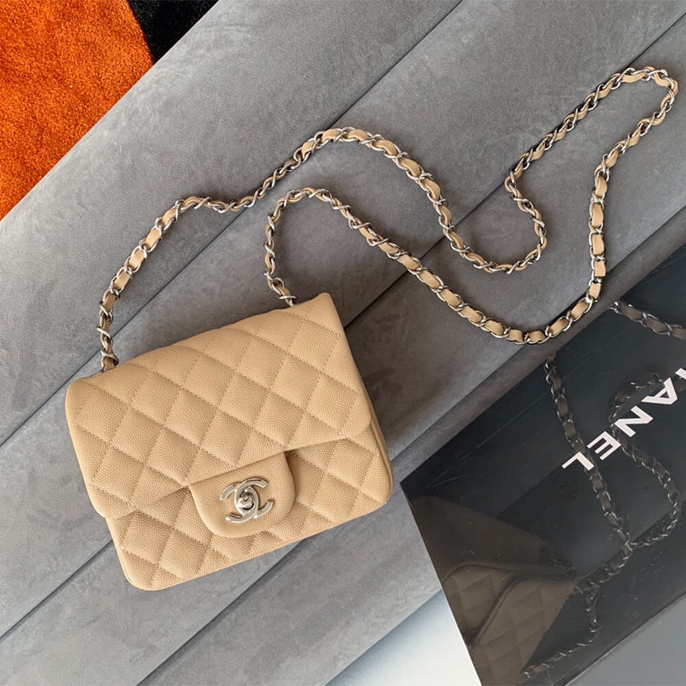 Beige Chanel MINI FLAP BAG (high-end grade) - Image 8