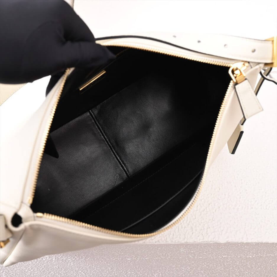 White Prada Aimee large leather shoulder bag - Image 8