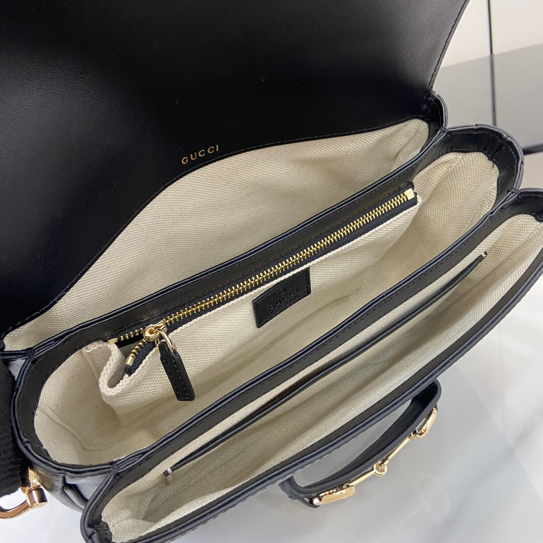 Black Gucci Horsebit 1955 Soft small shoulder bag - Image 8