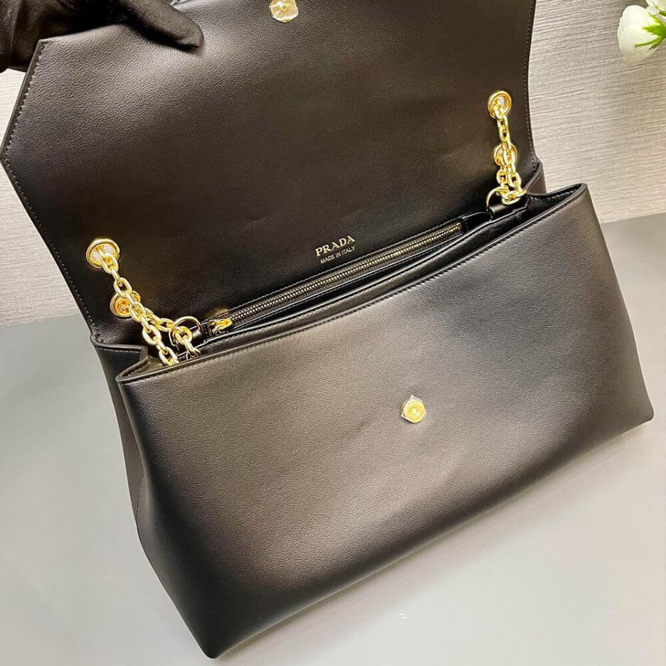 Black Prada Medium leather shoulder bag (High-end Grade) - Image 8